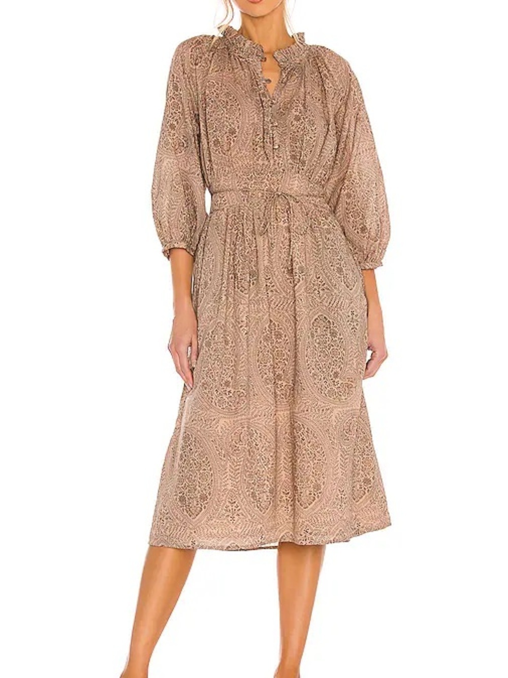 Cleobella Fern Midi Dress in Tonal Paisley Print - Small